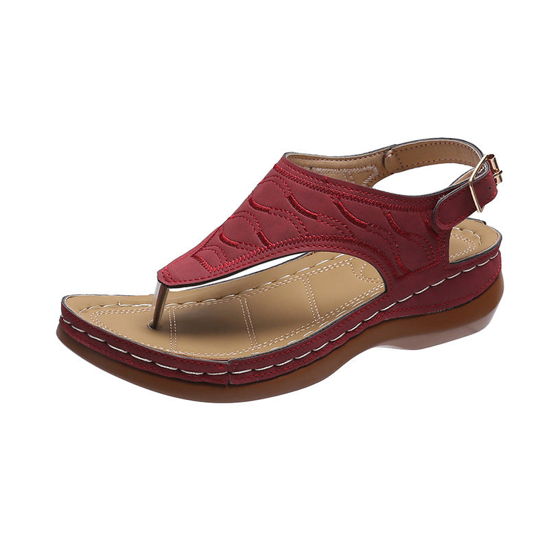 Samantha | Orthopedic Casual Sandals Women's Wedge Solid Color Flip Flop Sandals