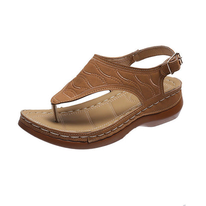Samantha | Orthopedic Casual Sandals Women's Wedge Solid Color Flip Flop Sandals