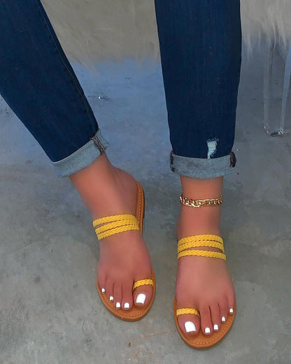 OrthoCare Criss-Cross Toe Ring Flat Sandals