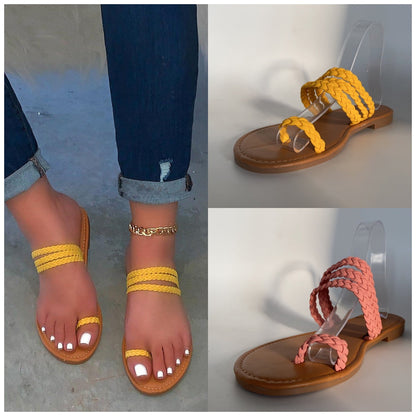 OrthoCare Criss-Cross Toe Ring Flat Sandals
