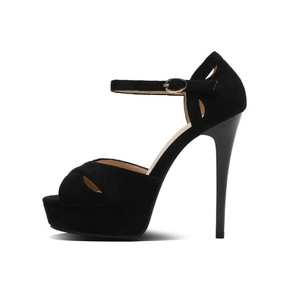 OrthoCare Platform Sandals In Suede Leather - Unique Elegance