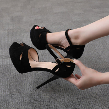 OrthoCare Platform Sandals In Suede Leather - Unique Elegance