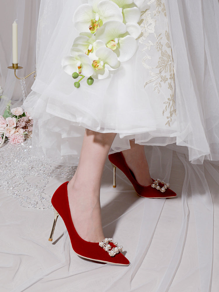 OrthoCare Pearl And Rhinestone Stiletto Wedding Shoes