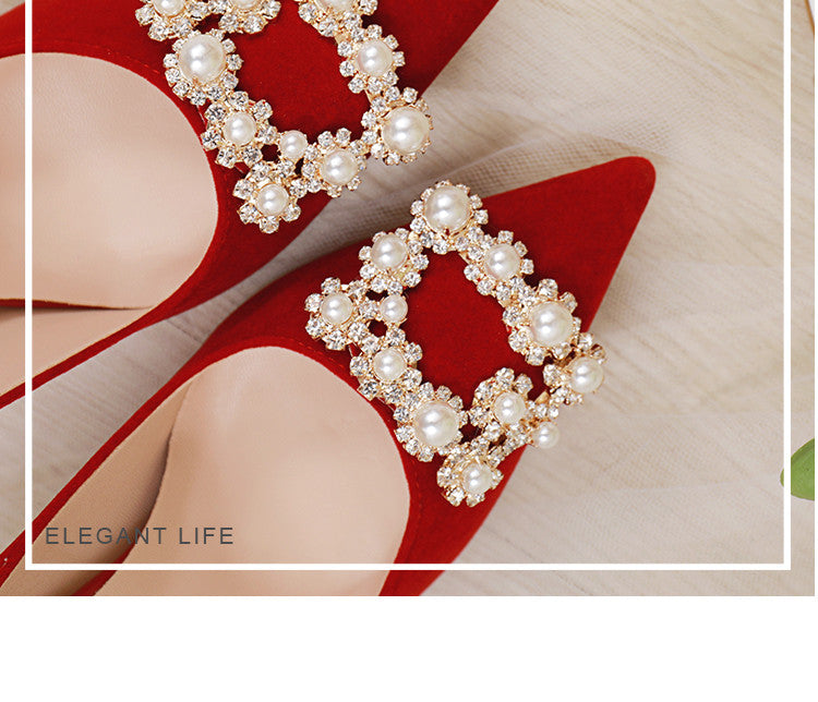 OrthoCare Pearl And Rhinestone Stiletto Wedding Shoes