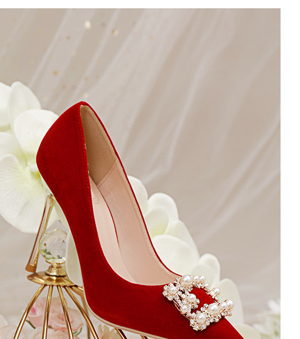 OrthoCare Pearl And Rhinestone Stiletto Wedding Shoes