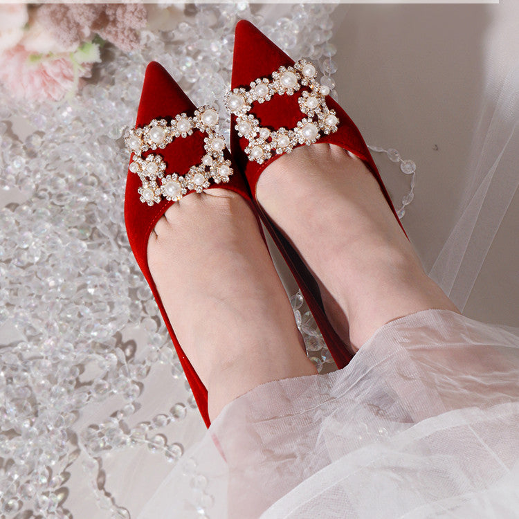OrthoCare Pearl And Rhinestone Stiletto Wedding Shoes