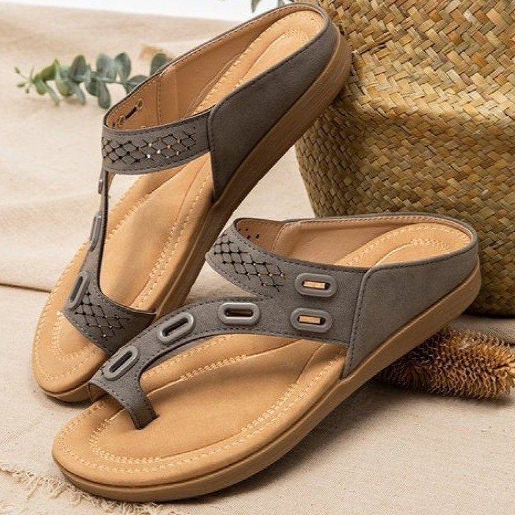 OrthoCare Women’s Comfy Summer Slippers - Flat Heel