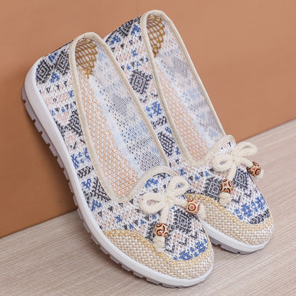 Ione | Women’s Orthopedic Boho Knit Slip-On Flats