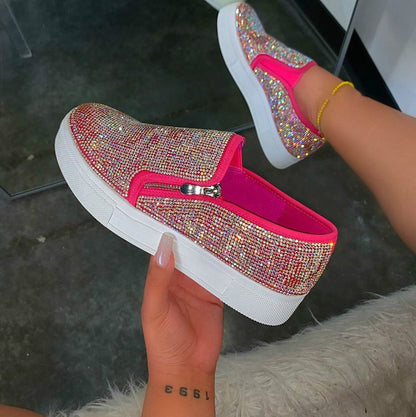 Mona | Orthopedic Glitter Slip-On Sneakers – Fashion Casual Platform Shoes