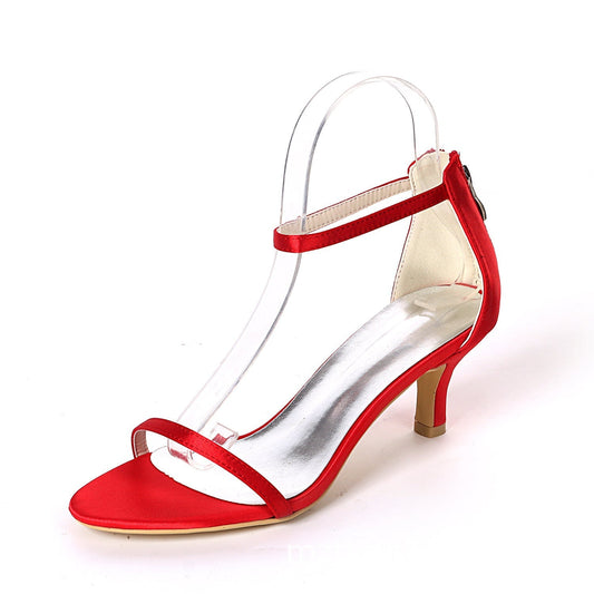 OrthoCare Unique Satin Sandals With Super High Heels