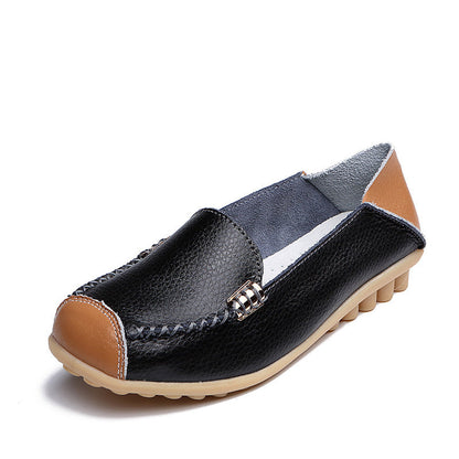 OrthoCare Women’s Leather Slip-On Loafers – Vintage Comfort Walking Shoes