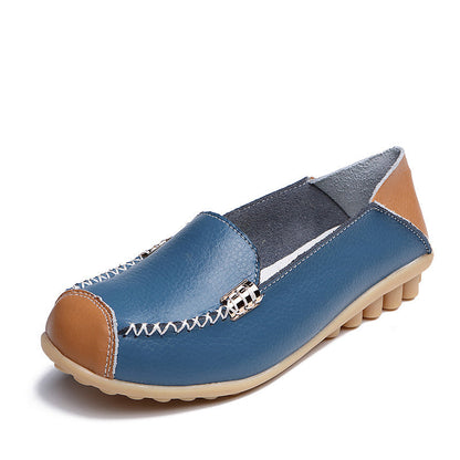 OrthoCare Women’s Leather Slip-On Loafers – Vintage Comfort Walking Shoes