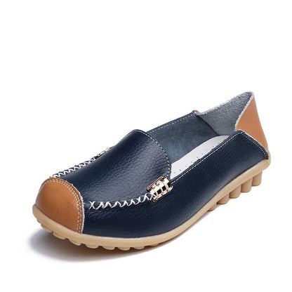 OrthoCare Women’s Leather Slip-On Loafers – Vintage Comfort Walking Shoes
