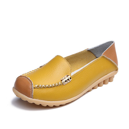 OrthoCare Women’s Leather Slip-On Loafers – Vintage Comfort Walking Shoes