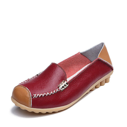 OrthoCare Women’s Leather Slip-On Loafers – Vintage Comfort Walking Shoes
