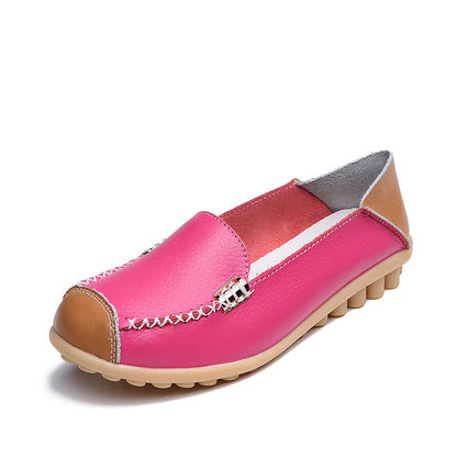 OrthoCare Women’s Leather Slip-On Loafers – Vintage Comfort Walking Shoes