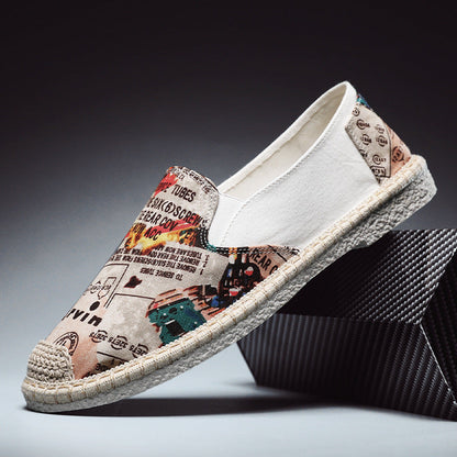 Orthopedic Printed Espadrille Slip-On Shoes – Lightweight Breathable Casual Flats