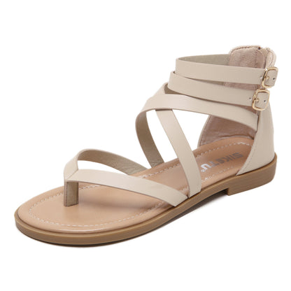 Noelle | Women’s Orthopedic Gladiator Flat Sandals With Ankle Straps