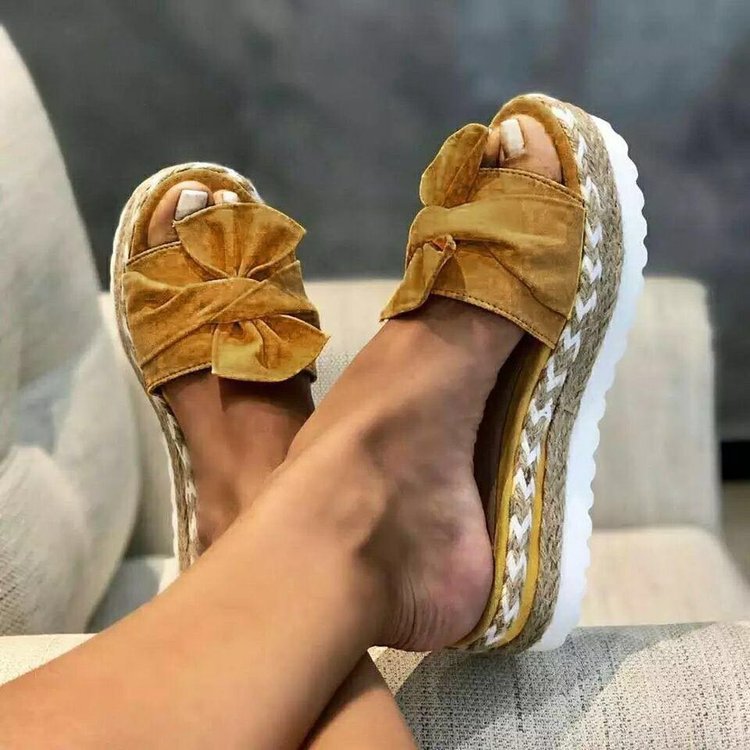 OrthoCare Platform Sandals With Bow - Summer Uniqueness