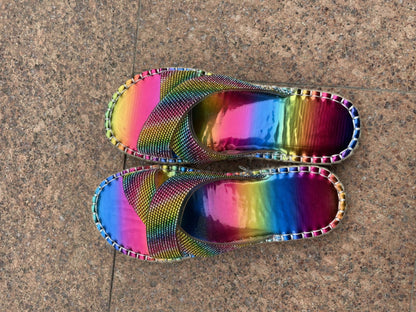 Dalary | Women’s Orthopedic Rainbow Woven Comfort Slide Sandals