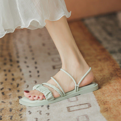 Daliah | Women’s Orthopedic Multi-Strap Slingback Flat Sandals