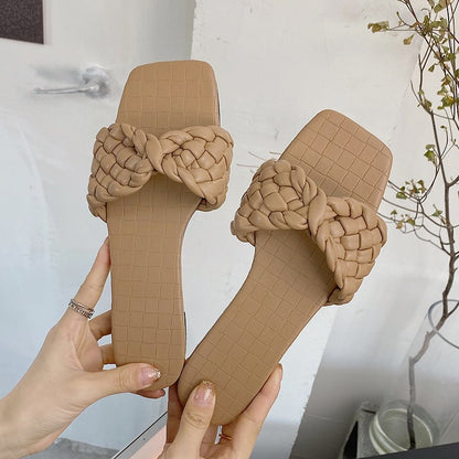 Cyrina | Women’s Orthopedic Braided Knot Comfort Slide Sandals