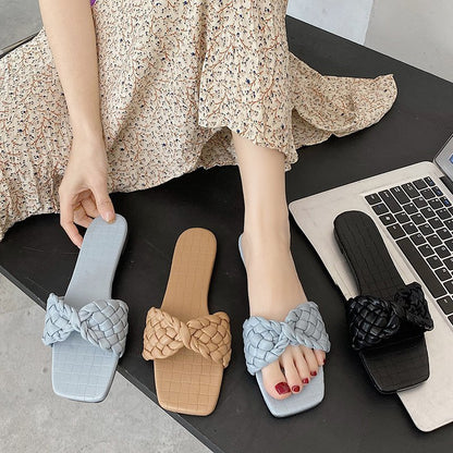 Cyrina | Women’s Orthopedic Braided Knot Comfort Slide Sandals