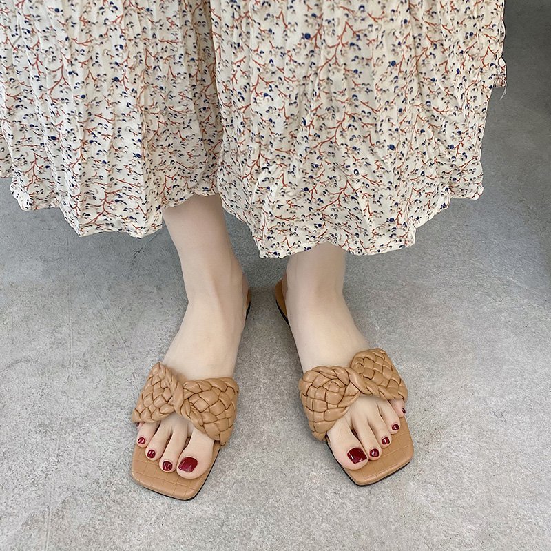 Cyrina | Women’s Orthopedic Braided Knot Comfort Slide Sandals