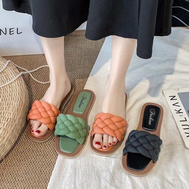 Cressia | Women’s Orthopedic Braided Cross Strap Comfort Slide Sandals
