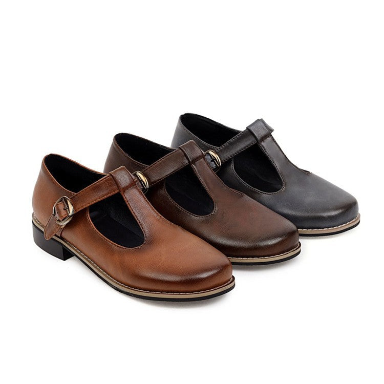 Winona | Orthopedic Soft T-Strap Comfort Flats with Round Toe Design
