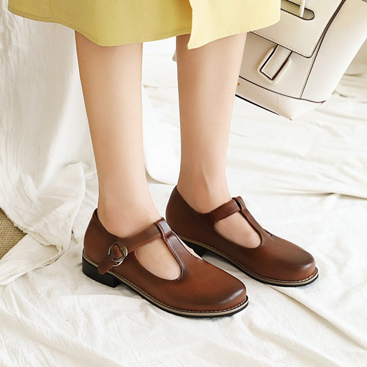 Winona | Orthopedic Soft T-Strap Comfort Flats with Round Toe Design