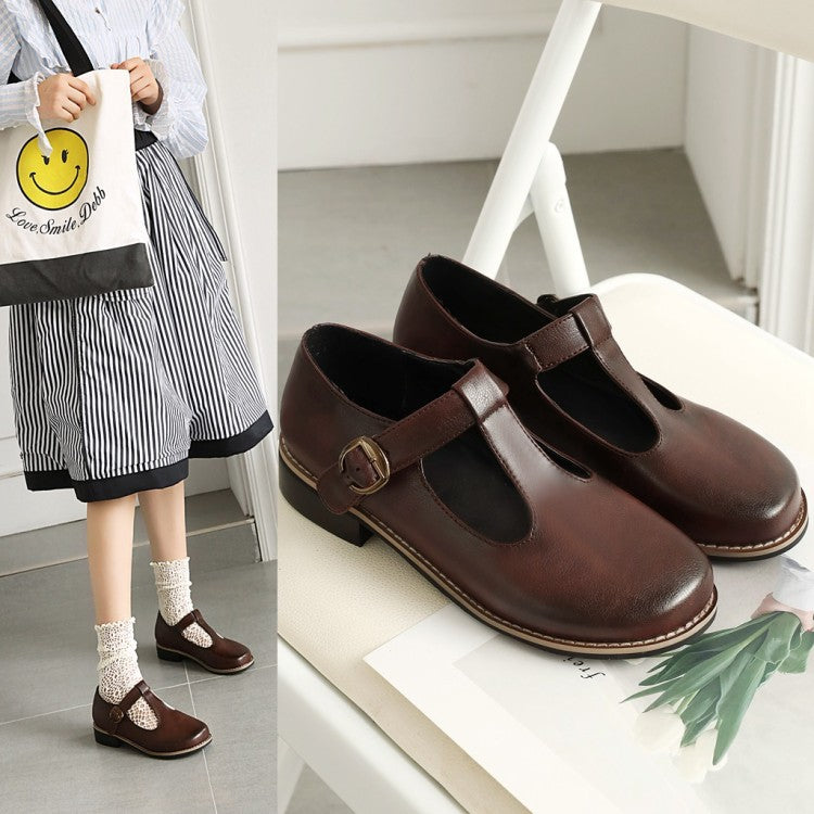 Winona | Orthopedic Soft T-Strap Comfort Flats with Round Toe Design