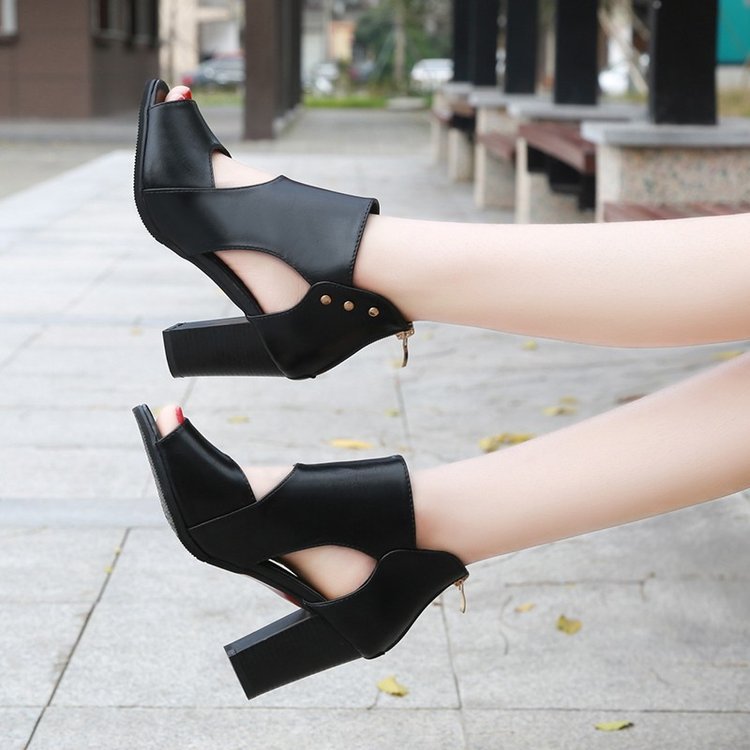 Naiara | Women’s Orthopedic Peep Toe Cutout Block Heel Sandals