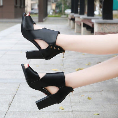 Naiara | Women’s Orthopedic Peep Toe Cutout Block Heel Sandals
