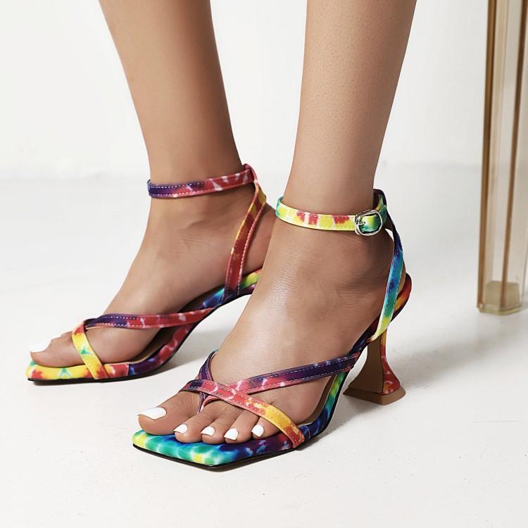 Clea | Women’s Orthopedic Multicolor Beaded Kitten Heel Sandals