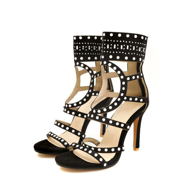 Cintia | Women’s Orthopedic Studded Gladiator Stiletto Heel Sandals