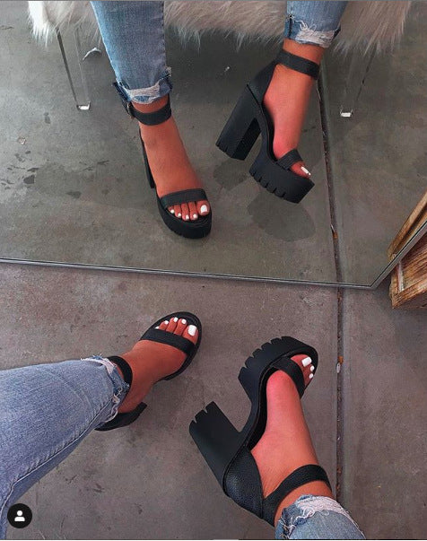 Christabel | Women’s Orthopedic Platform Block Heel T-Strap Sandals