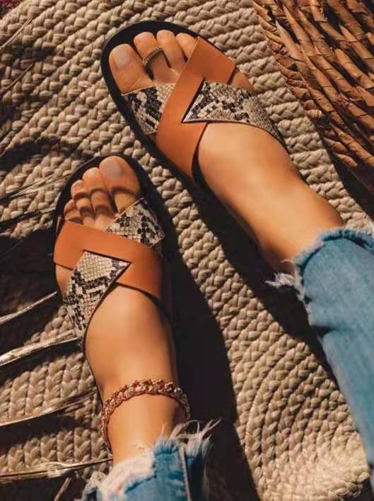 Maurelia | Women’s Orthopedic Boho Cross Strap Slide Sandals