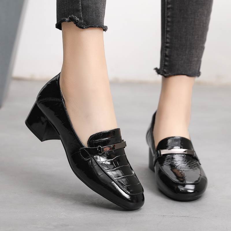 OrthoCare Leather Loafers - Mid Heel Comfort