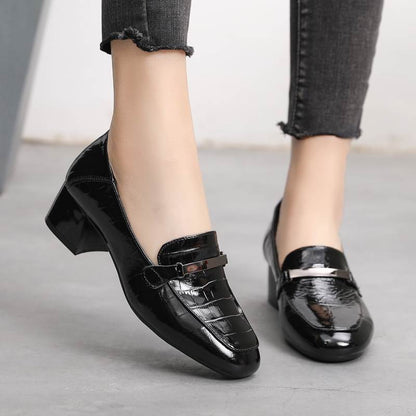 OrthoCare Leather Loafers - Mid Heel Comfort