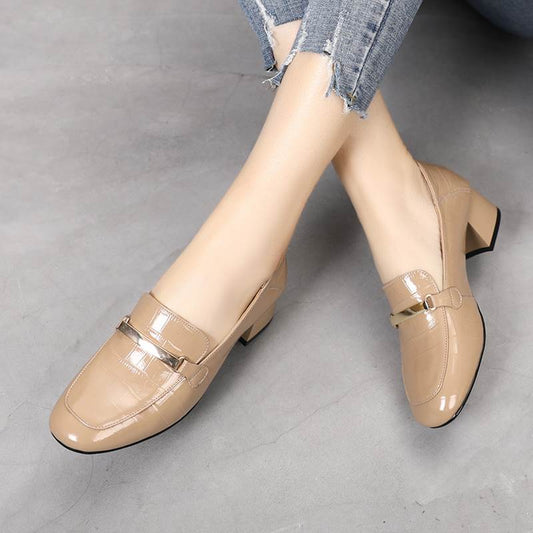 OrthoCare Leather Loafers - Mid Heel Comfort