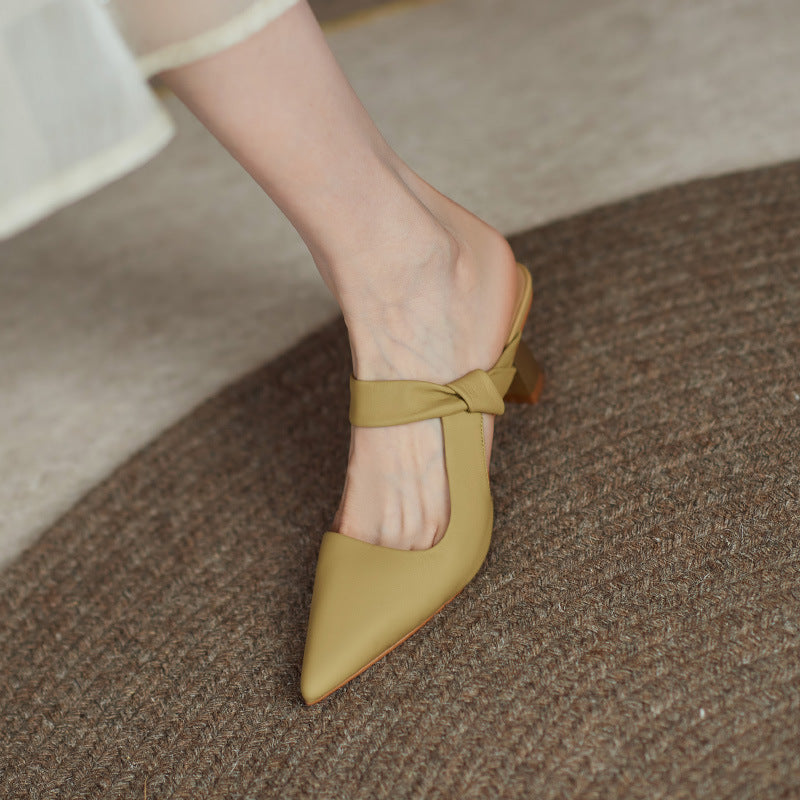 OrthoCare Leather Heels - Pointed Toe Comfort