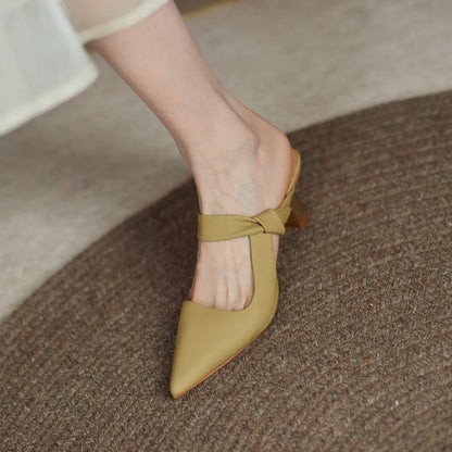 OrthoCare Leather Heels - Pointed Toe Comfort