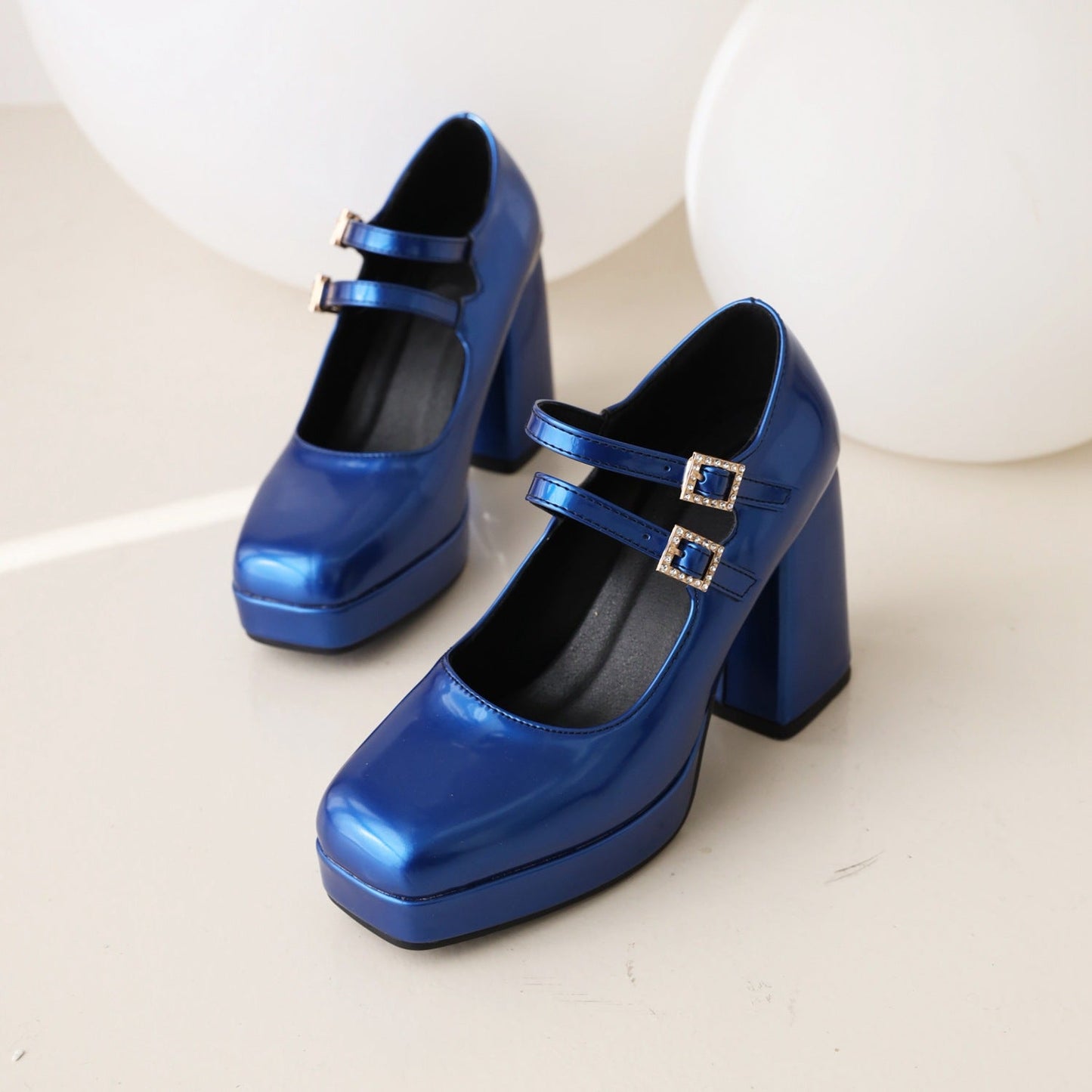 Janessa | Women’s Orthopedic Double Strap Platform Mary Jane Heels