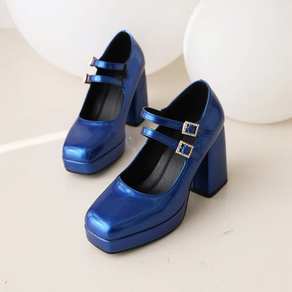 Janessa | Women’s Orthopedic Double Strap Platform Mary Jane Heels