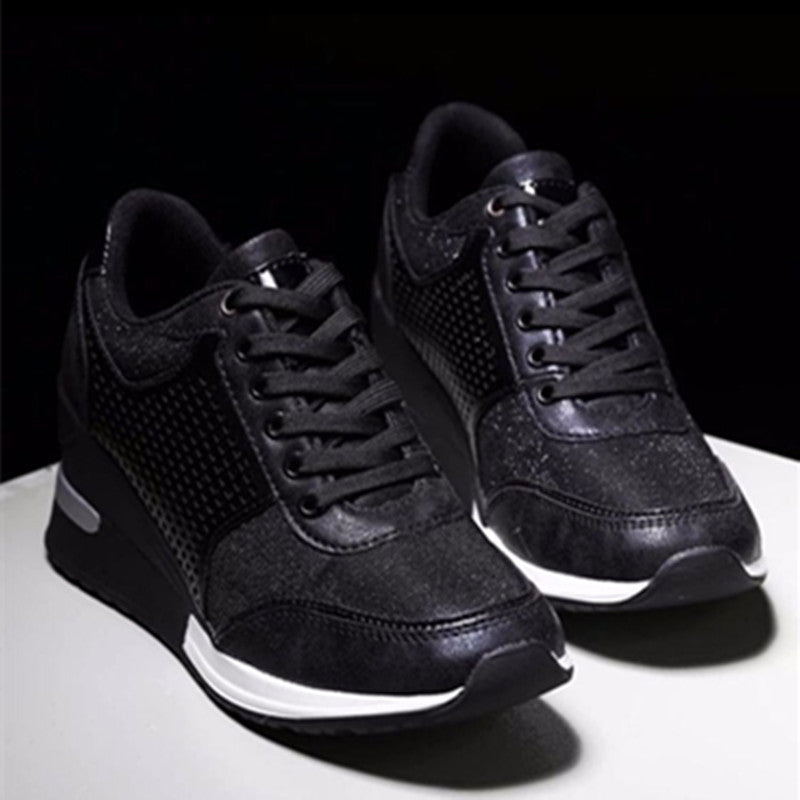 OrthoCare Lace-Up Sneakers With Wedge Heels