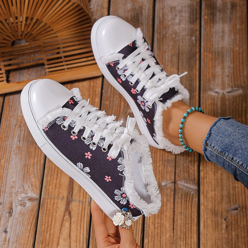 OrthoCare Canvas Shoes - Floral Low-Top Comfort