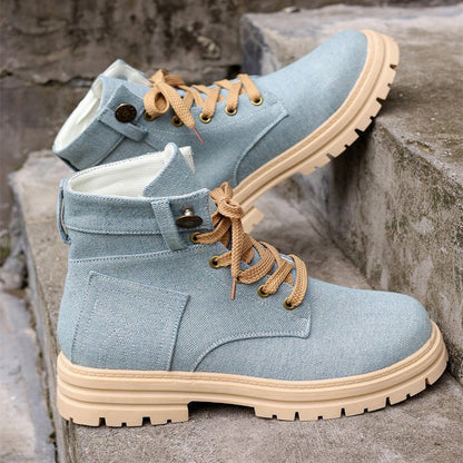 Morgaine | Urban Lace-Up Orthopedic Canvas Ankle Boots
