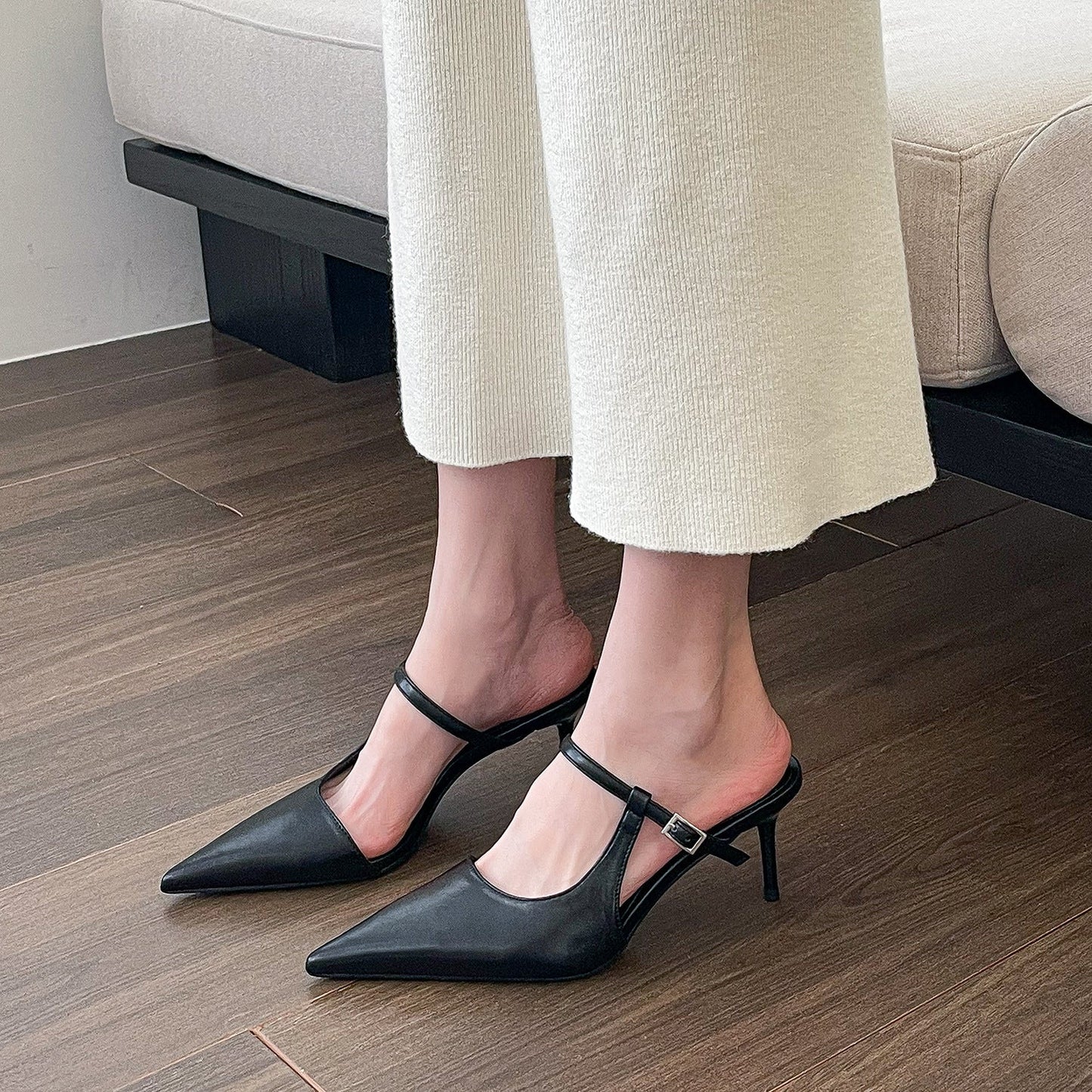 OrthoCare Pointed Toe High Heel Slippers - Comfort