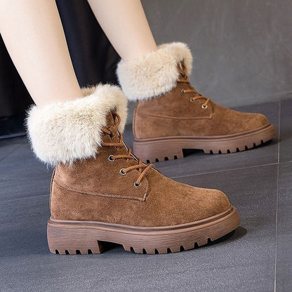 Karina | Orthopedic Foldable Fur Suede Chunky Winter Boots
